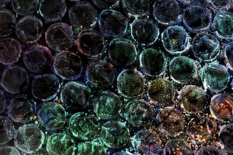 Absract background of shiny plastic and bubbles dreating bright sci-fi styl.. Foto stock