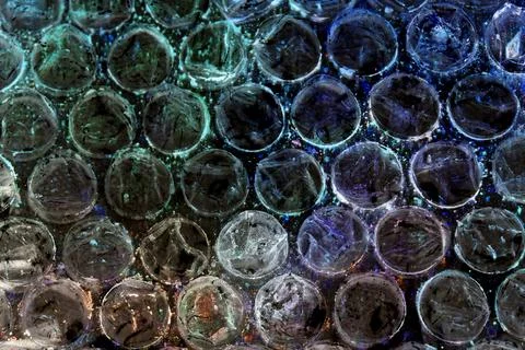 Absract background of shiny plastic and bubbles dreating bright sci-fi styl.. Foto stock