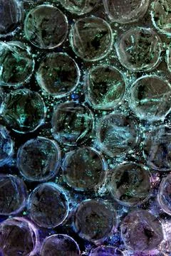 Absract background of shiny plastic and bubbles dreating bright sci-fi styl.. Foto stock