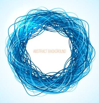 Absract blue circle background with lines Stock Illustration