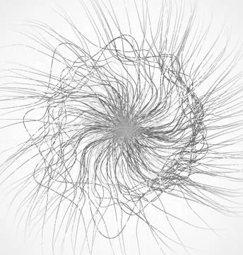 Absract circle background with black chaotic lines Stock Illustration