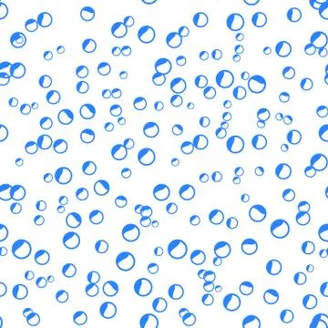 Absract Flat water blue Bubbles Seamless pattern. Stock Illustration