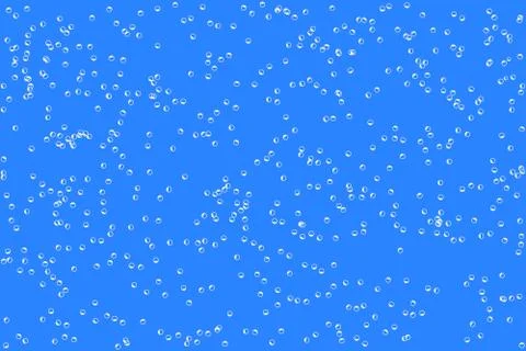 Absract Flat water Bubbles Isolated on the blue Background. Stock Illustration