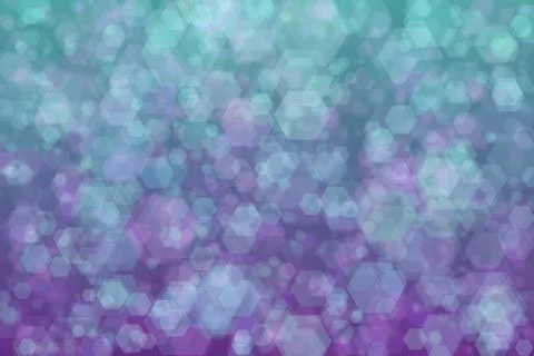 Absract gradient from purple to water green color and hexagon shaped patterns Stock Illustration