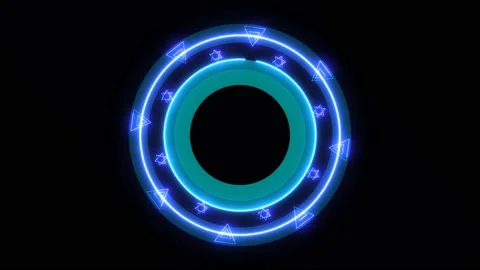 Absract magic futuristic dimension star circle line glow light rotation passing Stock Footage 138803863
