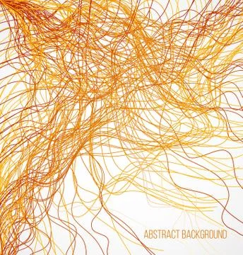 Absract orange bright background with chaotic lines Stock Illustration