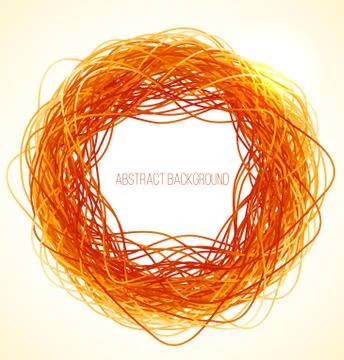 Absract orange circle background with lines Stock Illustration