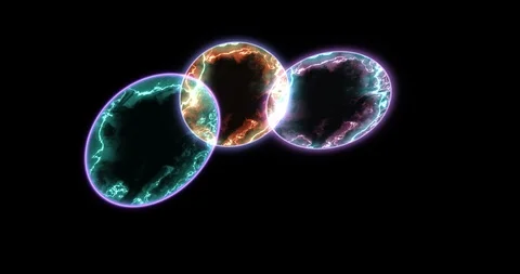 Abstact background with 3 flowing magic spheres with fractal effect. Vidéo 121234925