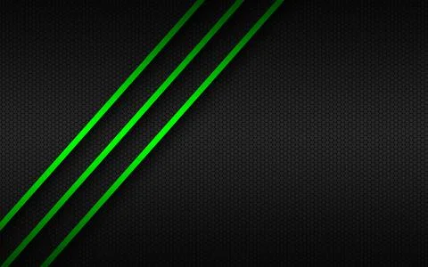 Abstact background with green lines on overlapped layers and polygonal pattern Illustrazione stock
