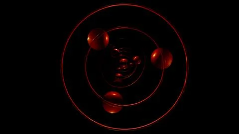 Abstact background from moving balls. 3D rendering Stock Illustration