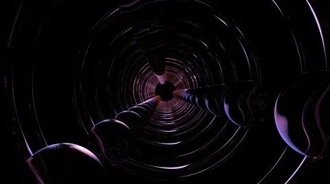 Abstact background from moving balls. 3D rendering 스톡 일러스트