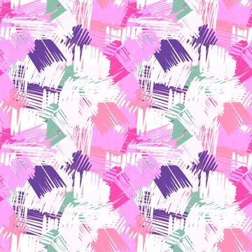 Abstact brush strokes seamless pattern. Cross Hatching. Urban wallpaper. Grun Illustrazione stock