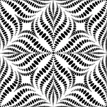 Abstact floral seamless pattern. Dotted line textured background. Stock Illustration