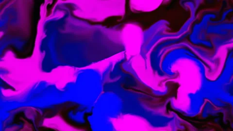 Abstact liquid wave, smoke in blue and pink color mixing together. Marble, pa Video stock 201950693