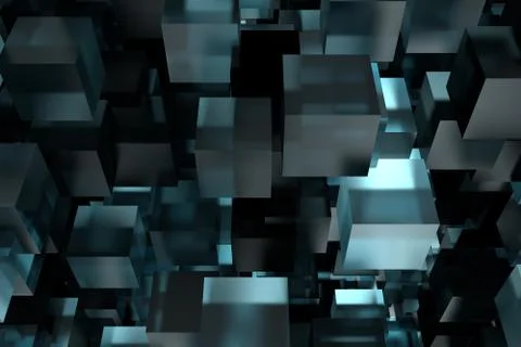 Abstact modern background with cubes. 3d rendering Illustrazione stock