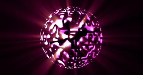 Abstact neon background with glowing magic sphere and lights. Stock Footage 120095560