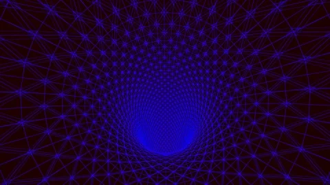 Abstact network tunnel grid, 4K, blue and black seamless loop. Stock Footage 121128382
