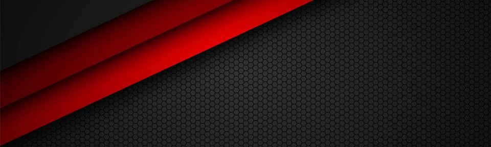 Abstact red line vector header with octagonal mesh. Overlap layers Illustrazione stock