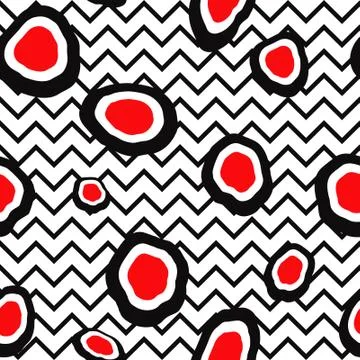 Abstact seamless pattern. Dot and zig-zag line geometric backdop. Stock Illustration