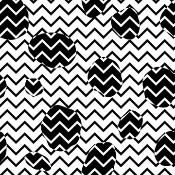 Abstact seamless pattern. Dot and zig-zag line backdop. Stock Illustration