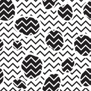 Abstact seamless pattern. Dot and zig-zag line geometric backdop. Stock Illustration