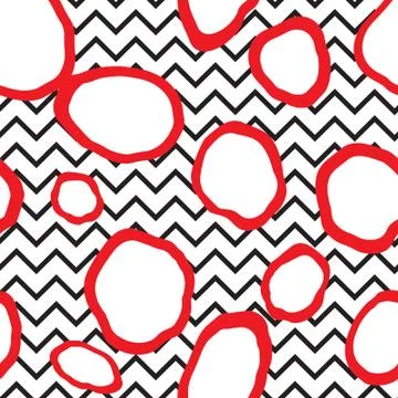 Abstact seamless pattern. Dot and zig-zag line backdop. Stock Illustration