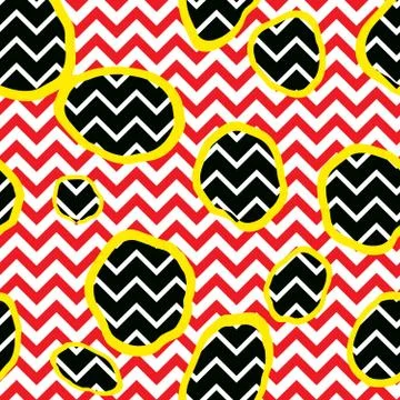 Abstact seamless pattern. Dot and zig-zag line backdop. Stock Illustration