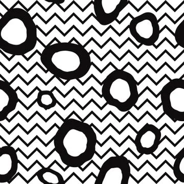 Abstact seamless pattern. Dot and zig-zag line geometric backdop. Stock Illustration