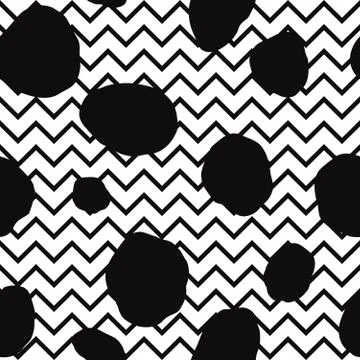 Abstact seamless pattern. Dot and zig-zag line backdop. Stock Illustration
