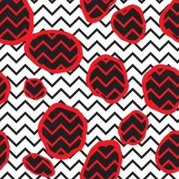 Abstact seamless pattern. Dotted line texture. Dot and zig-zag l Stock Illustration