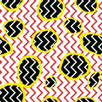 Abstact seamless pattern. Dotted line texture. Dots and zig-zags Stock Illustration