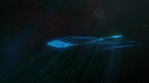 Abstact Sky Stingray Flying in Space. Stock Footage 116051916