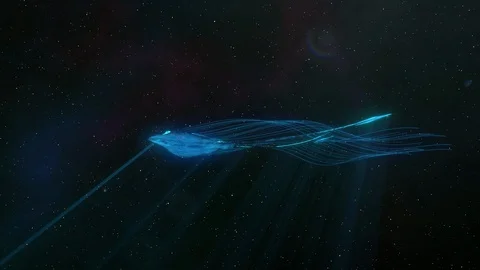 Abstact Sky Stingray Flying in Space. Stock Footage 116052972