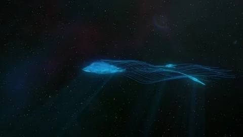 Abstact Sky Stingray Flying in Space. Stock Footage 116828968