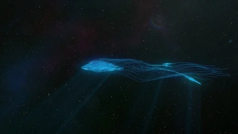 Abstact Sky Stingray Flying in Space. Stock Footage 116829393