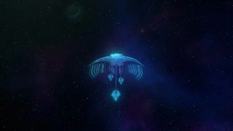 Abstact Sky Stingray Flying in Space. Stock Footage 118403920
