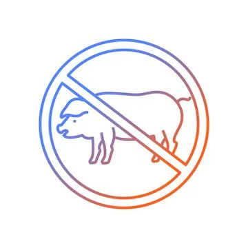 Abstain from meat consumption gradient linear vector icon Stock Illustration