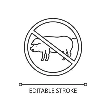 Abstain from meat consumption linear icon Stock Illustration