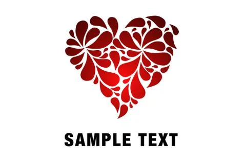 Abstarct heart with sample text for postcard Stock Photos