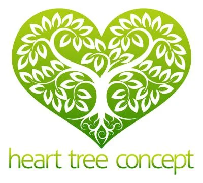 Abstarct Heart Tree Stock Illustration