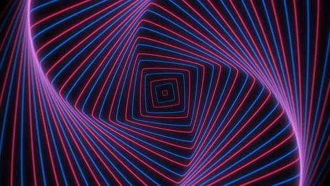 Abstarct red blue lines geometry glow background  lights 4K video Stock Footage 239999057