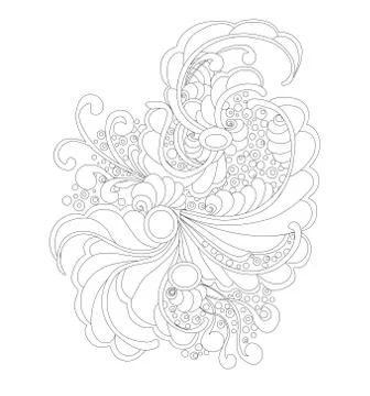Abstart Floral ornament pattern silhouette vector illustration Stock Illustration