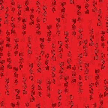 Abstraact symbols seamless vector pattern on red Stock Illustration