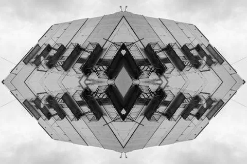 Abstrac background -  pattern of balconies and fire escapes in modern apartment Stock Photos