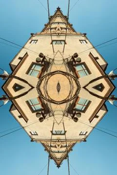 Abstrac background -  pattern of windows in old factory  building Stock Photos