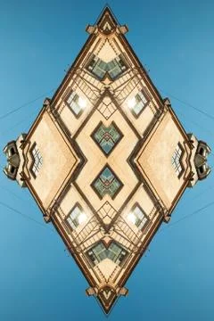 Abstrac background -  pattern of windows in old factory  building Stock Photos