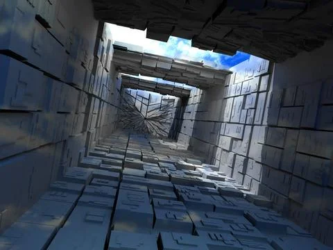 Abstrac building from boxes. 3d Abstrac building from boxes. 3d Copyright:... Foto stock