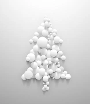 Abstrac christmas tree shape with white circle Stock Illustration