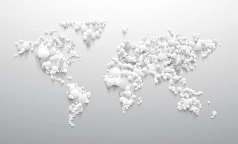 Abstrac world map with white circle Stock Illustration