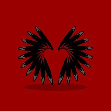 Abstrack black bird wings Stock Illustration